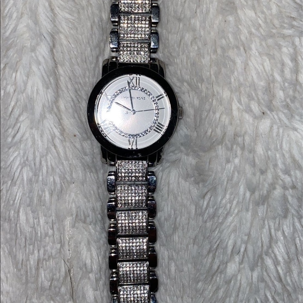 Michael Kors white gold watch